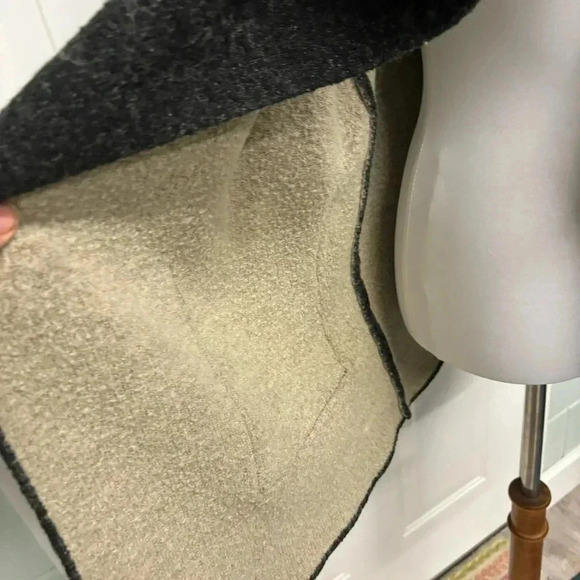 Zara knit coatigan waterfall drape dark gray and cream size small 4/6 - Picture 5 of 8